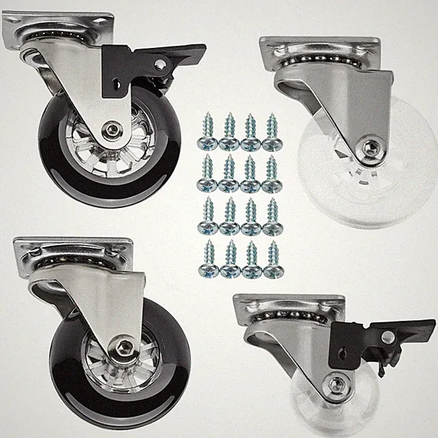 SOTECH 4er Set Lenkrollen SWIFT Ø 35-75 mm belastbar bis 140 Kg inkl. Schrauben