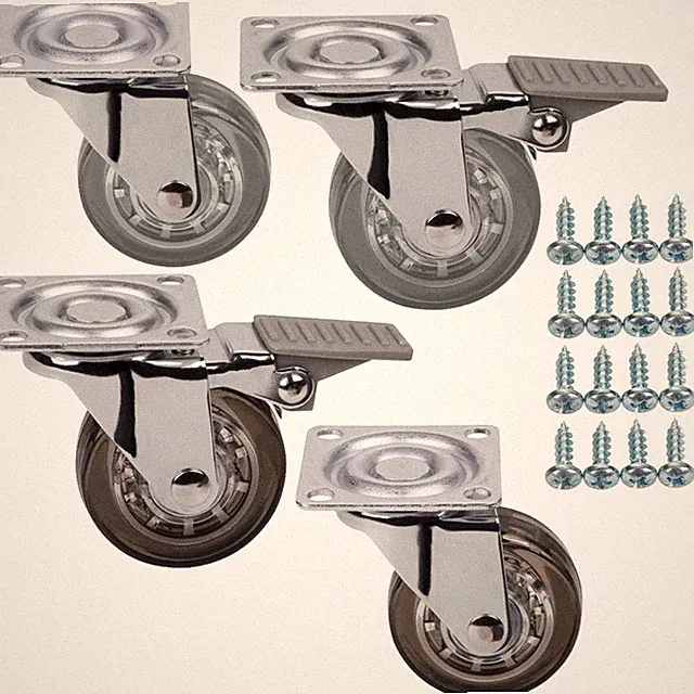SOTECH 4er Set Möbelrollen ULM Ø 50 mm Transportrollen inkl. Schraubenset
