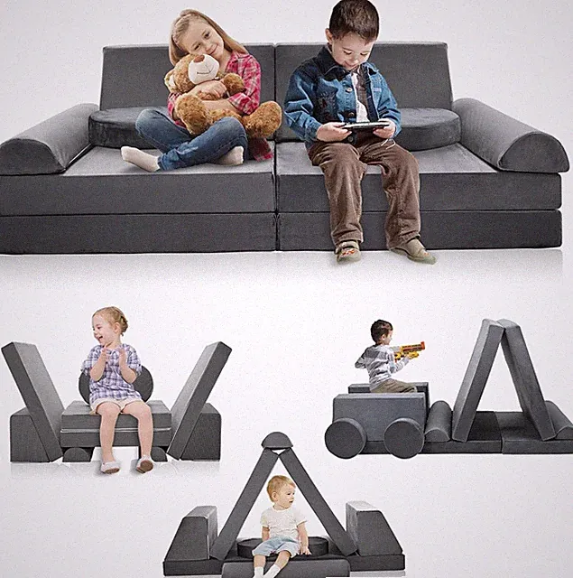 Spielsofa für Kinder Kindersofa-Bausteine, 10-Teiliges Modulare Kinderspielcouch