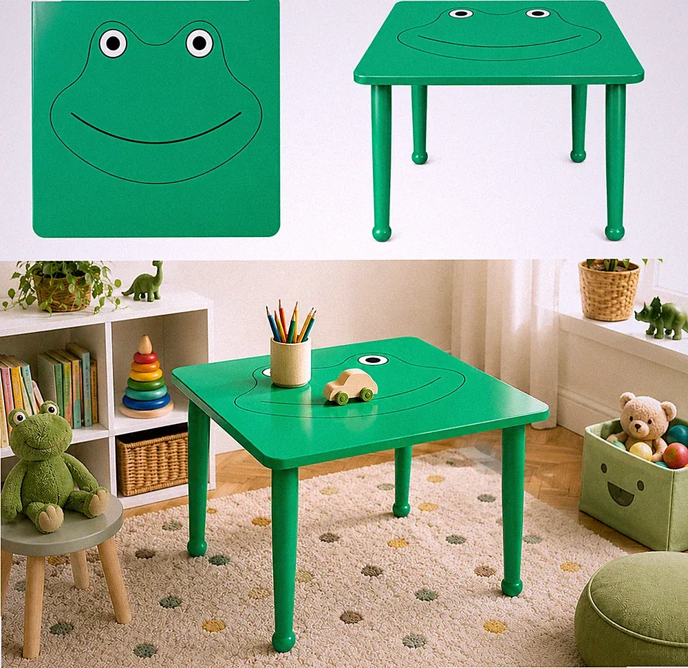 Spieltisch für Kinder FROSCH Tisch Holz Grün Kinderspieltisch Kindertisch Möbel