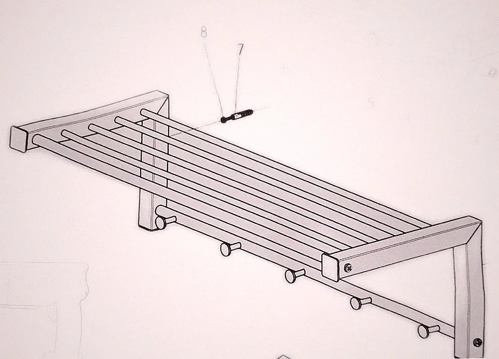 Spinder Design Garderobenleiste Wandgarderobe Flur Bergum 5 Haken praktische Auf