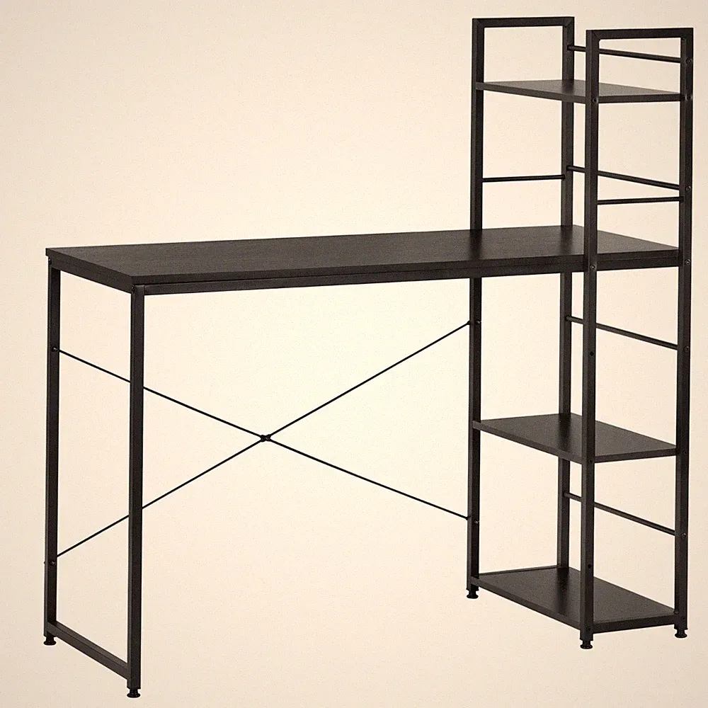 SPRINGOS Modernes Computer-Schreibtisch mit Regal 120 × 48 × 122 cm