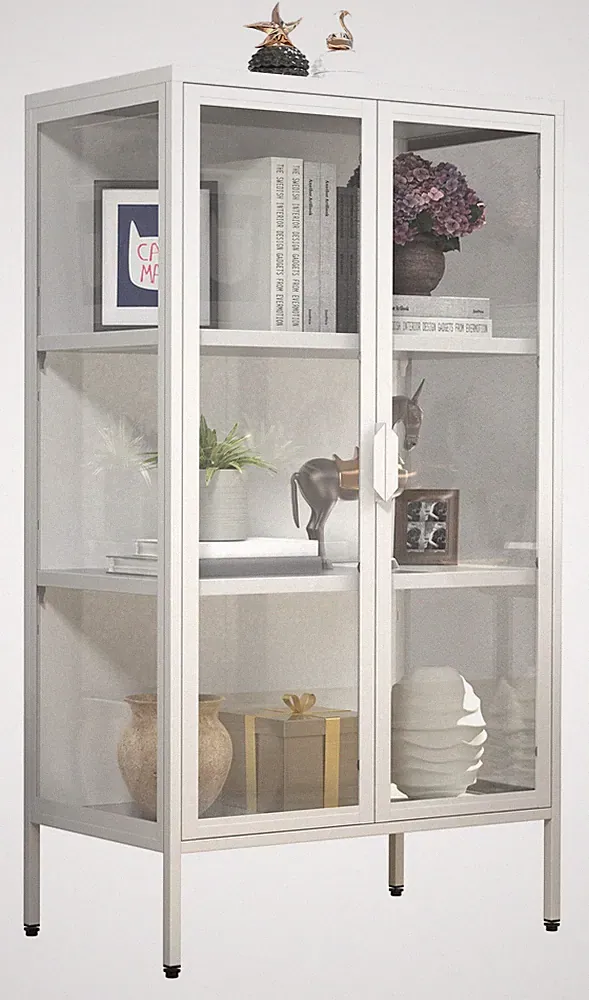 Stahl Glas Vitrine Schaukasten Floka M H. 110 x B. 60 x T. 35 cm - VCM