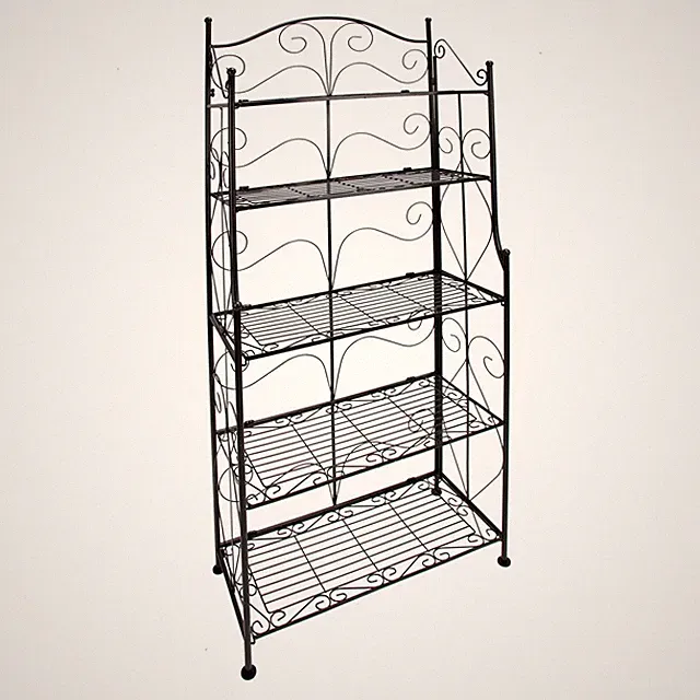 Stahl Nostalgie Landhausstil Regal Metallregal 5 Böden klappbar schwarz