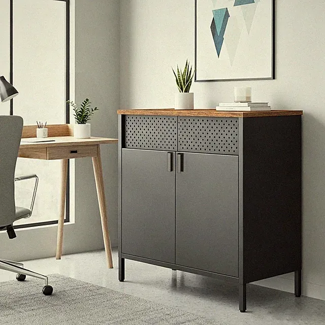 Stahlbodenschrank, industrieller Metallschrank mit verstellbarem Regal Büro