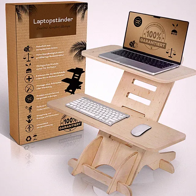Standing desk | Stehpult | Schreibtischaufsatz | Laptop Ständer Holz