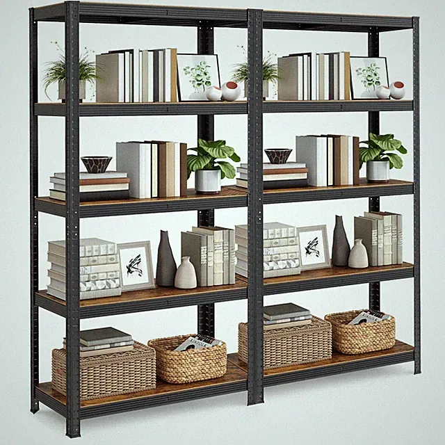 Standregal 2er Set Bücherregal Lagerregal 5 Ablagen Küchenregal Regal 40 x 90 x