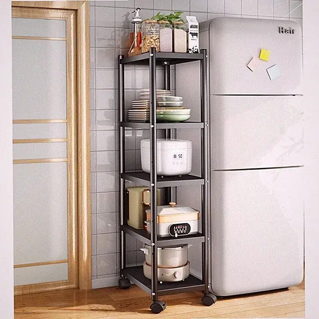 Standregal 5 Etagen Lagerregal Metallschrank Küchenregal Schwarz