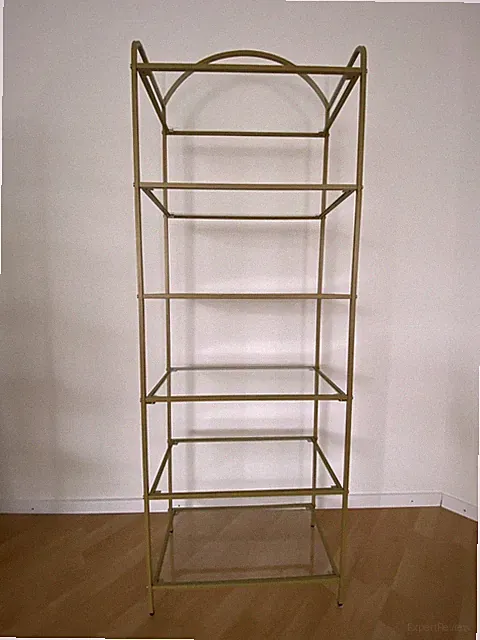 Standregal 6 Ebenen 60x30x180 cm gold Stahlrahmen Bücherregal Hartglas Regal