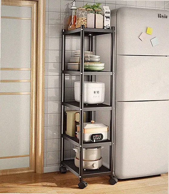 Standregal mit 5 Etagen, Robustes Metallregal, Schwarz