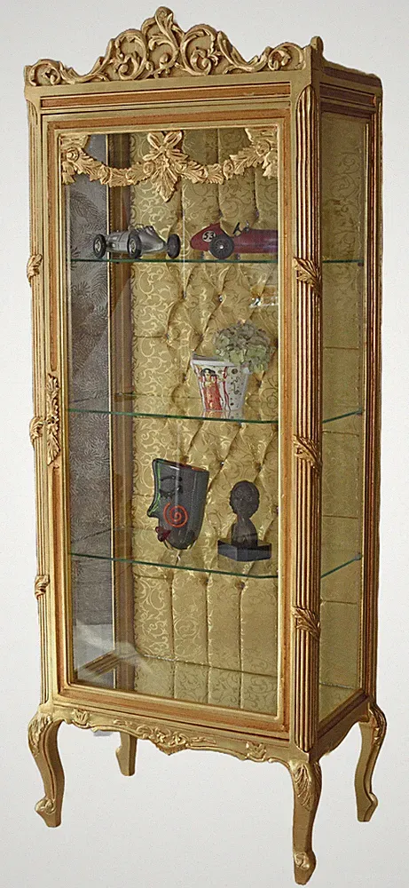 Standvitrine Barock Schrank Vitrine Antik Standregal Glas Vitrinenschrank