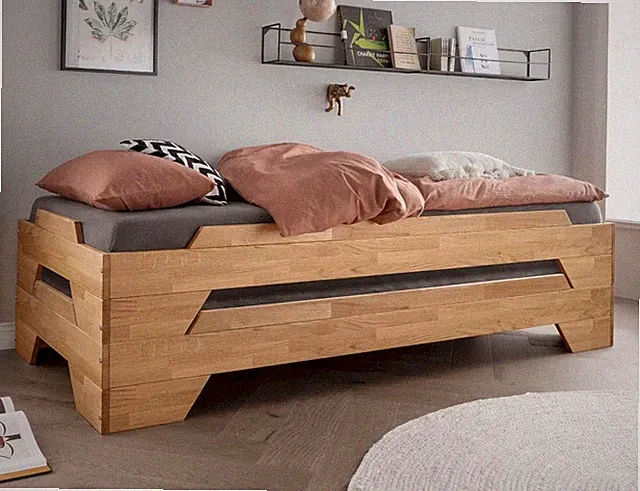Stapelbett Einzelbett 90x200cm Massivholz Eiche Wildeiche massiv geölt NEU OVP!!