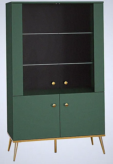 Stauraumvitrine Forest Glasvitrine 92x40x152cm dunkelgrün