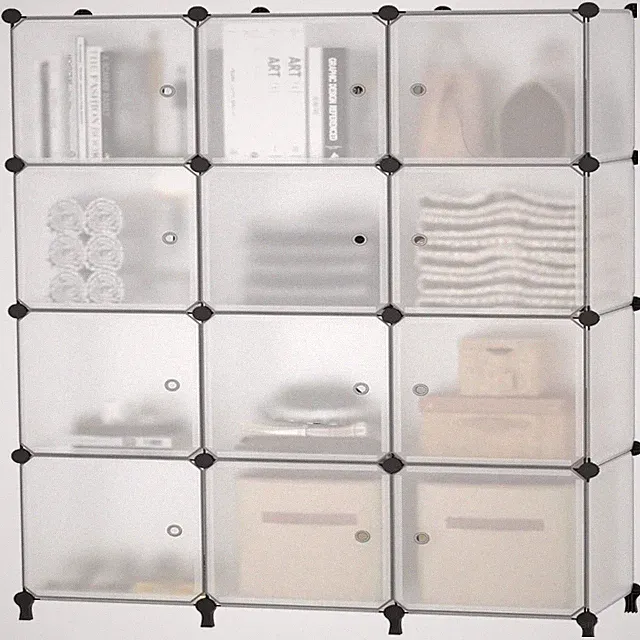 Steckregal 12 Würfel mit Türen Weiß Aufbewahrungssystem Regalsystem DIY Modular