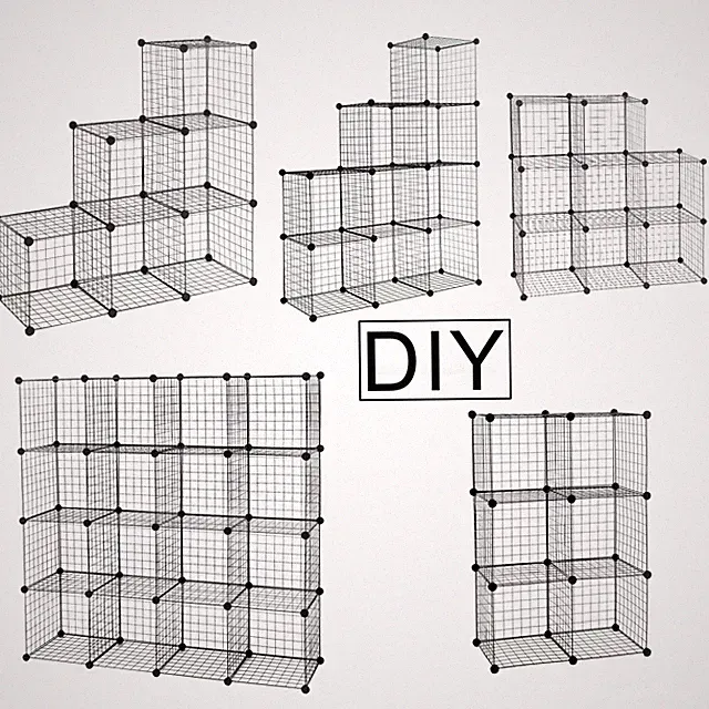 Steckregal Garderobenschrank Bücherragal Kleiderschrank DIY Metall #1359