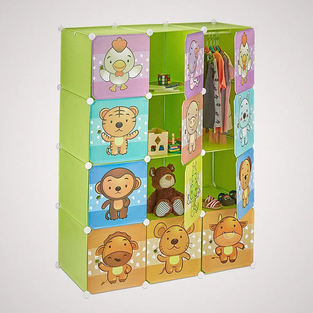 Steckregal kinderzimmer Kunststoff Kleiderschrank Buntes Regalsystem 10 Fächer