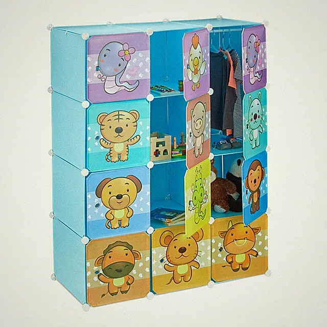 Steckregal kinderzimmer Kunststoff Kleiderschrank Buntes Regalsystem 10 Fächer