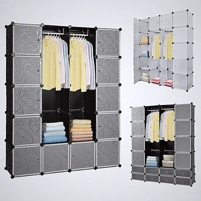 Steckregal Kleiderschrank DIY Regalsystem Garderobe Aufbewahrung Mehrzweckregal