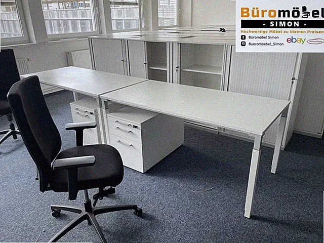 Steelcase manuell Höhenverstellbarer Schreibtisch Weiß
