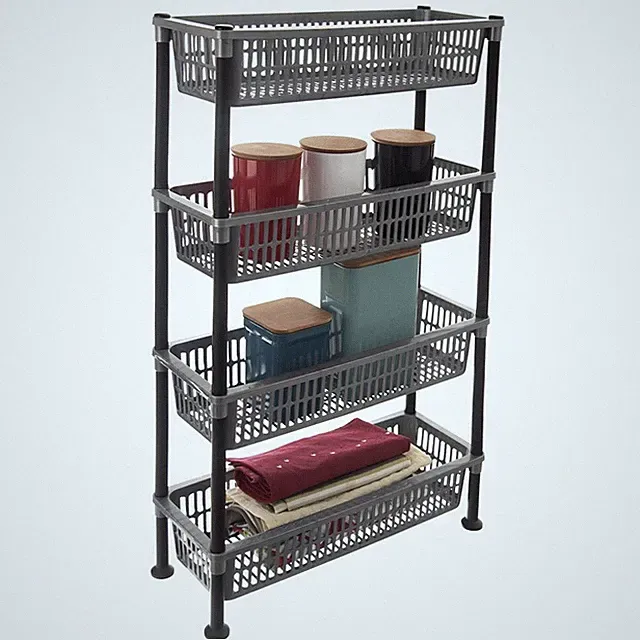 Stehregal Standregal Aufbewahrungskörbe 4-stufig für Küche Badezimmer 83x19,5x50
