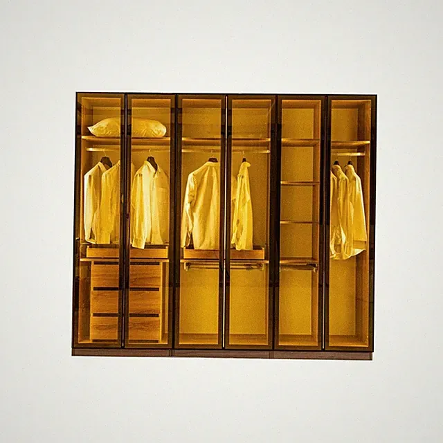 Stilvolle Kleiderschrank Glastüren Schlafzimmer Holzmöbel Schränke Schrank