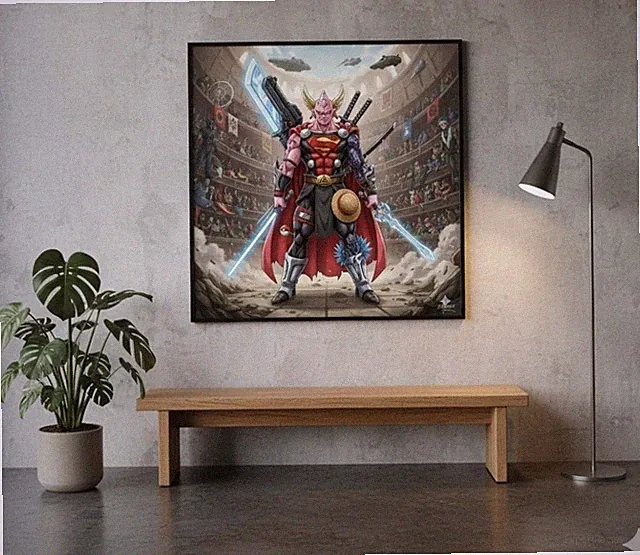 Stoff Baumwolle Pop Anbau Plakat Sammlung Majin Bu Multiversum Hero Absorbé Fan