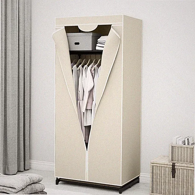 Stoff Kleiderschrank Mit Kleiderstange & Ablage Stoffschrank Faltschrank Stoffkl