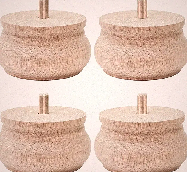 STOLMET Möbelbein aus Buchenholz Möbelfüße Sofa Couch Schrank 55mm 4 Stück TOE51