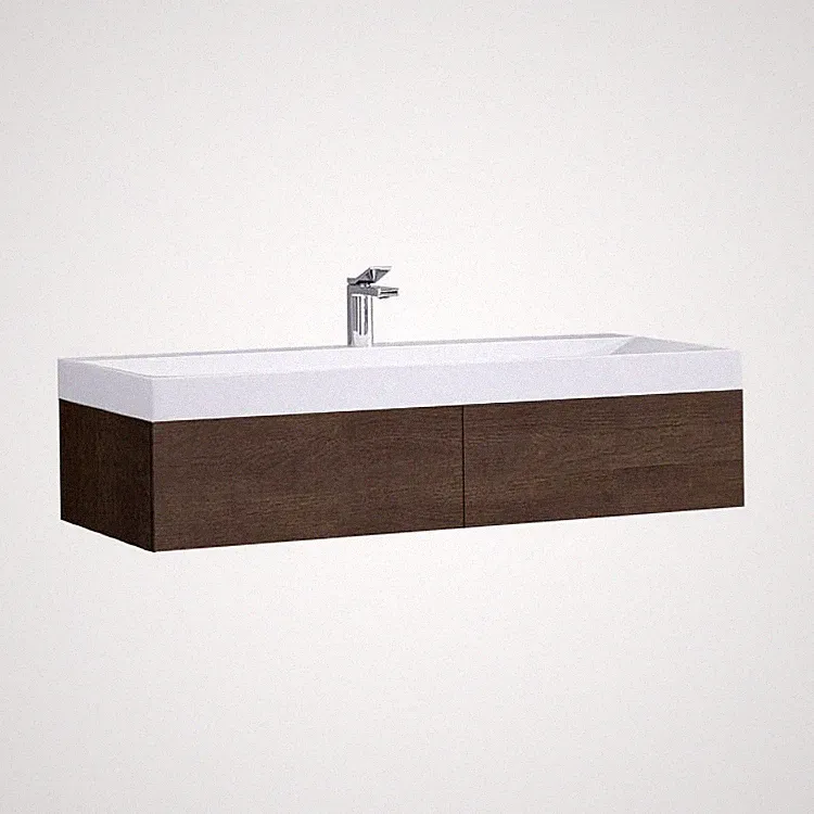 STONEART Badmöbel Brugge BU-1210, Eiche dunkel, 120x48cm Unterschrank