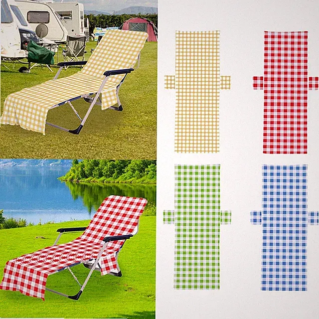 Strandstuhl Handtuchbezug mit Taschen, Praktischer Mikrofaser Handtuchbezug für