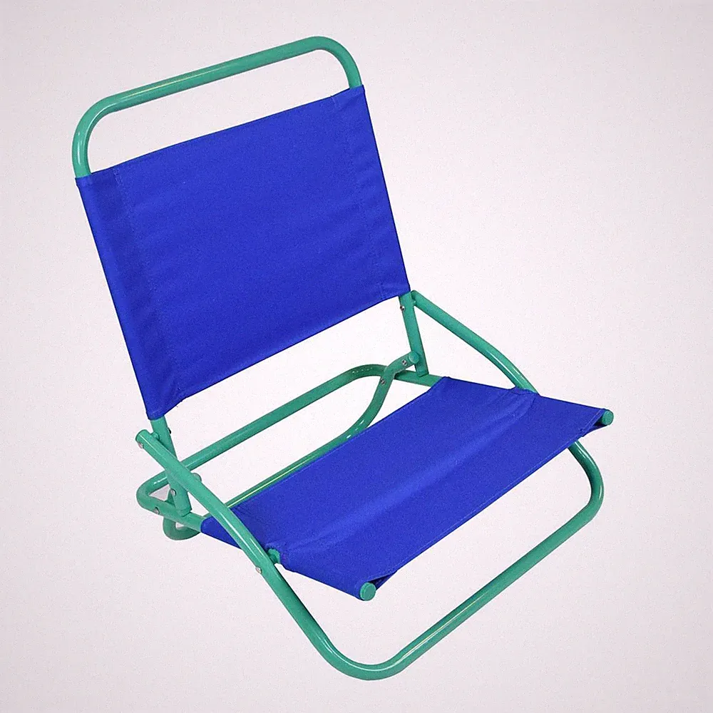 Strandstuhl Klapp-Stuhl Camping Outdoor blau tragbar klappbar PVC Hocker