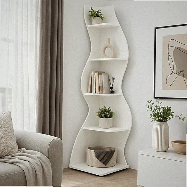 Streamlined 5-stufiges Eckregal 49,78 x 47,75 x 177,29 cm 1 Stück Home Büro Wohn