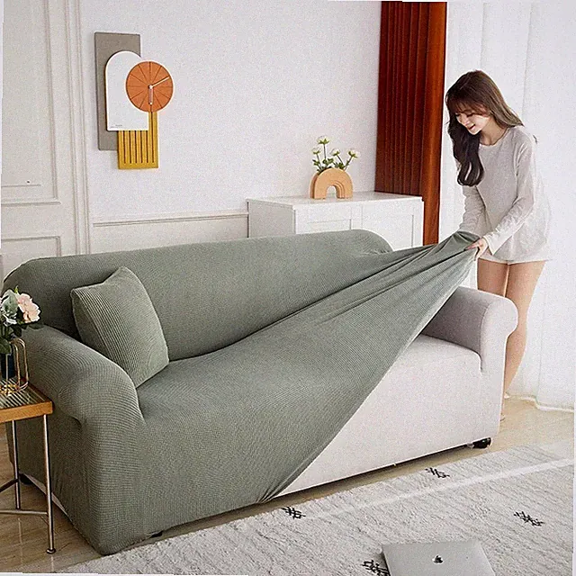 Stretch Sofabezug Elastisch Jacquard Schonbezug L Form Eck Couch Schoner 1-4