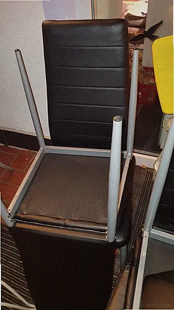 Stühle 6er Set Esszimmer, Schwarz, Kunstleder