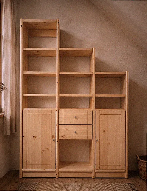 Stufenregal Regal Bücherregal Holz Kiefer massiv natur erweiterbar neu