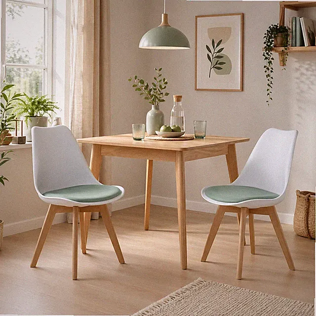 Stuhl Atlanta Weiß Türkis Esszimmerstuhl Kunststoffschale Samtbezug HTI-Living