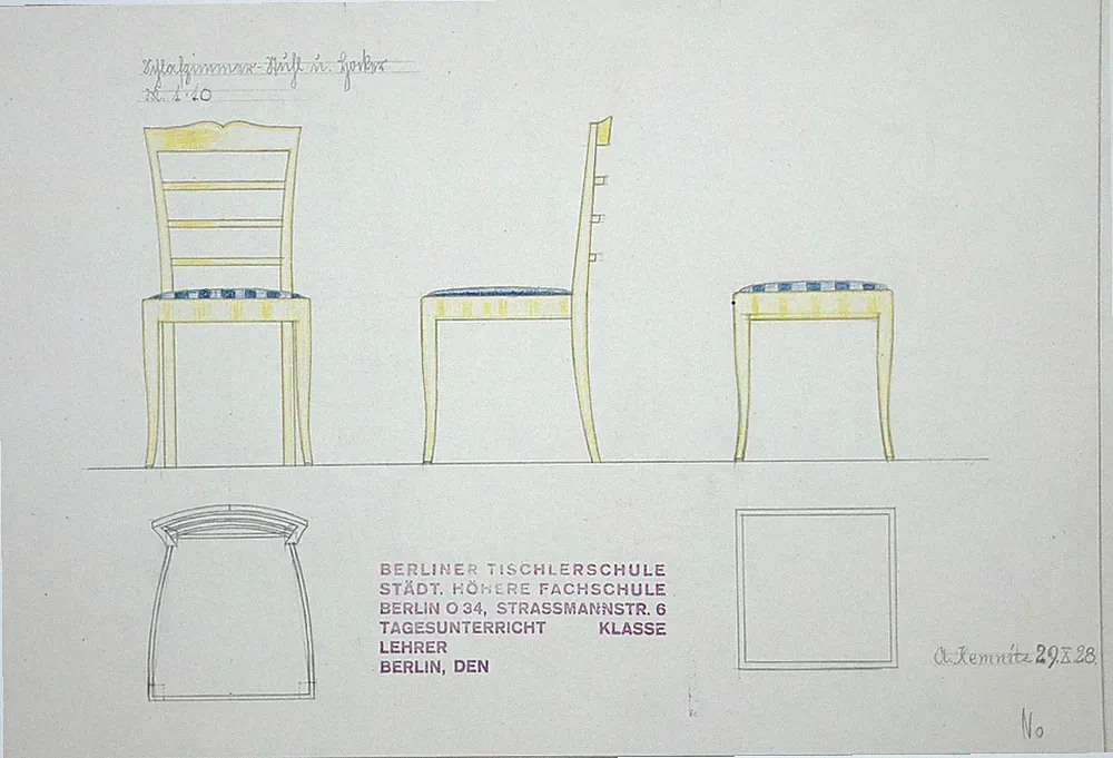Stuhl chair Art Deco Möbel furniture architecture Architektur drawing Zeichnung