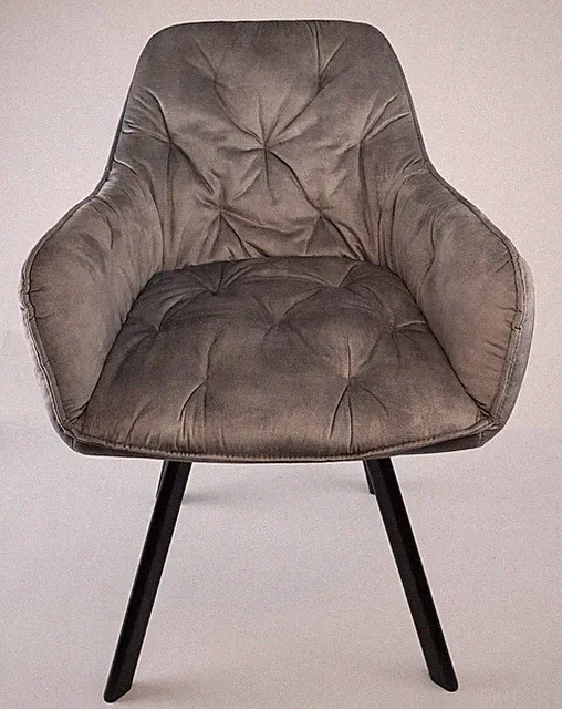 Stuhl Esszimmerstuhl 2er-Set Metall Polyester Schwarz Grau SalesFever 395028 Neu