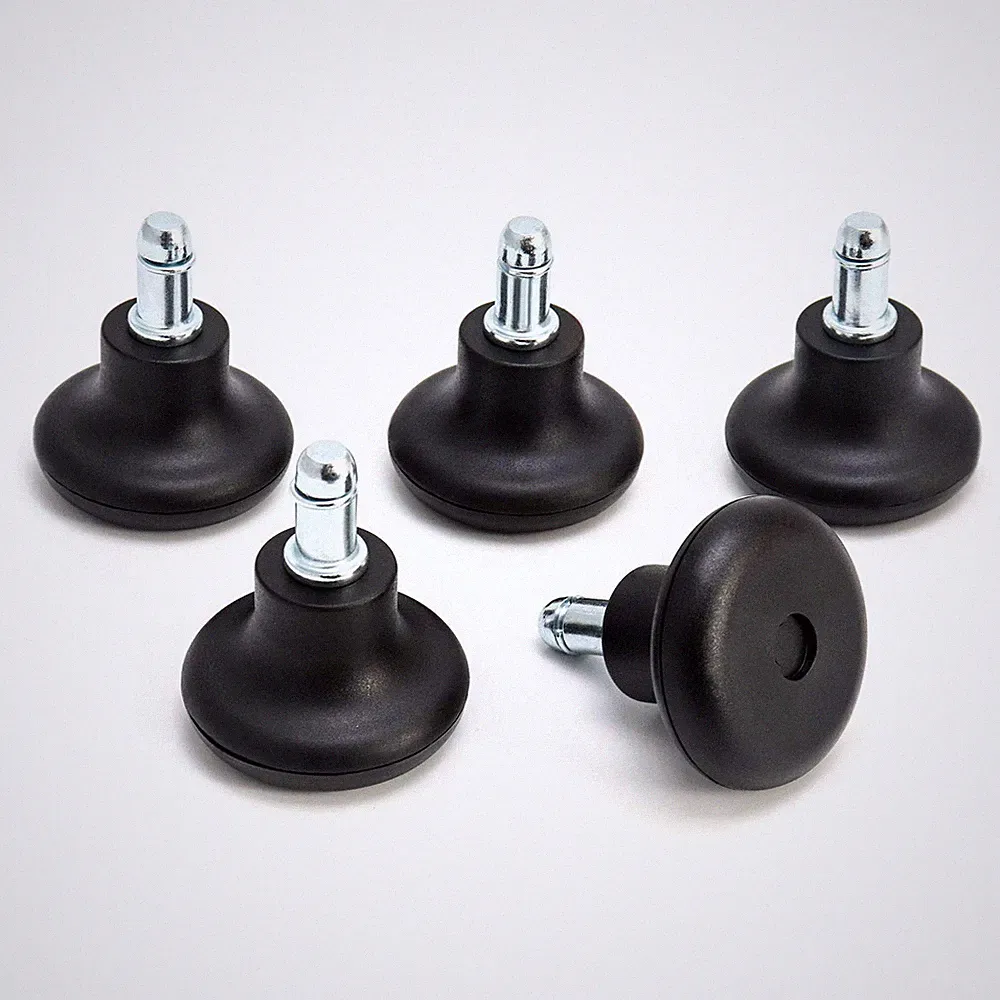 Stuhl Fußgleiter 5er Set, Bodengleiter, Nylon/PU, 11x22mm, Hartboden, Schwarz