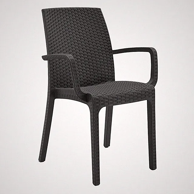 Stuhl Garten Indiana Armlehne Sessel Rattan Im Freien Polypropylen Anthrazit