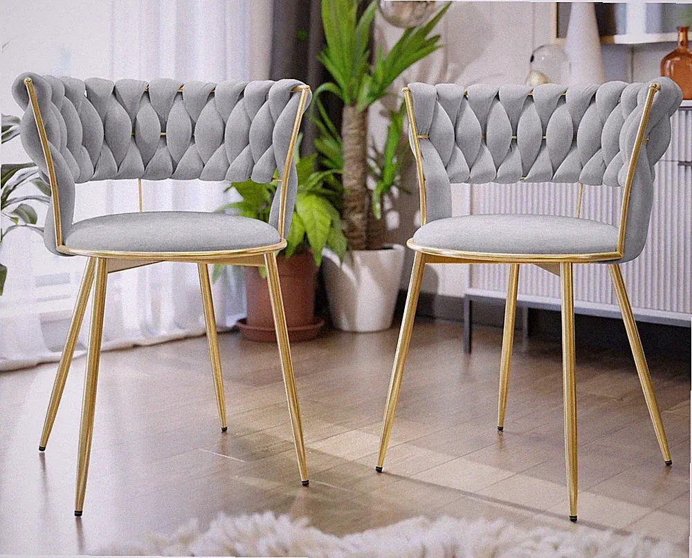 Stuhl Kimi DC-1141 (2er-Set) Gold Moderner Polsterstuhl Esszimmer, Büro PR M24