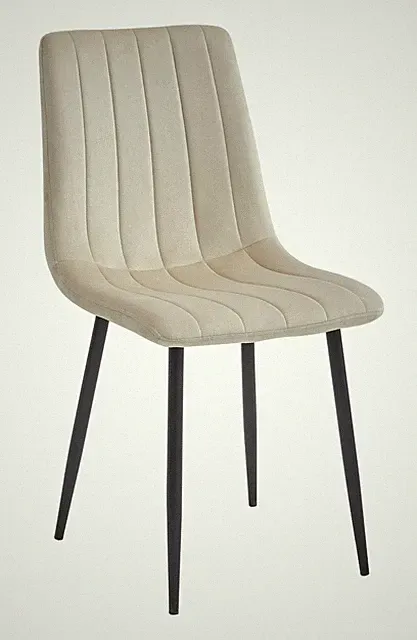 Stuhl LAVA in hellem Beige aus Samt