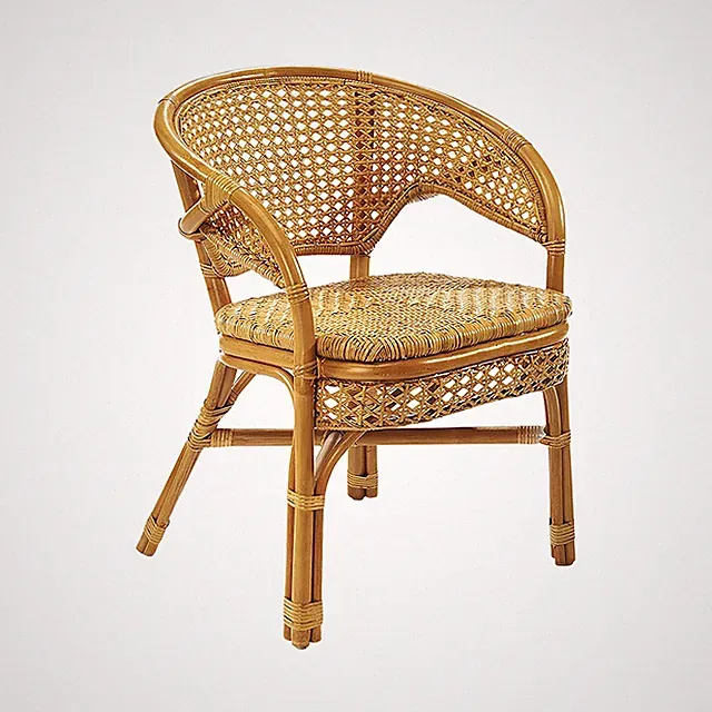 Stuhl Rattanstuhl Sessel Rattansessel -NIMES- mit Wiener Geflecht - Rattan natur