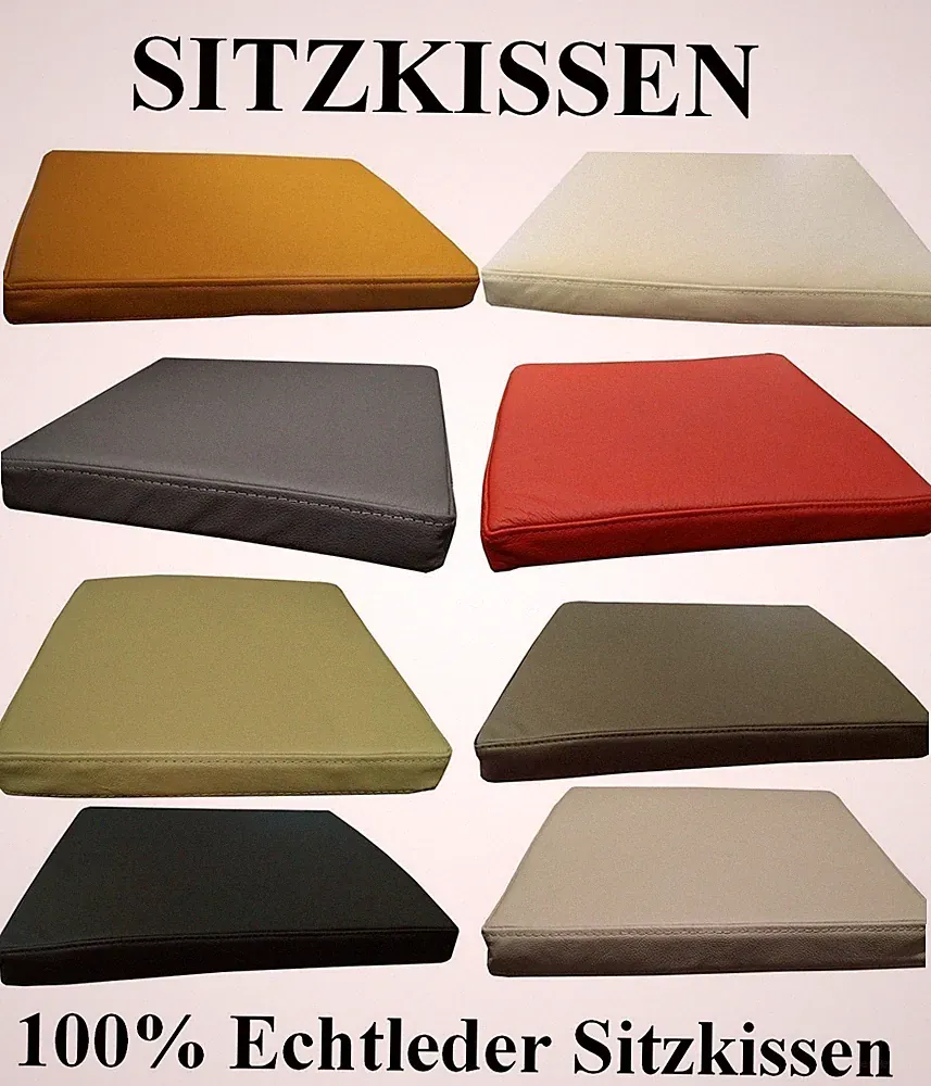 Stuhl Sitzkissen Lederkissen Sitzpolster Sessel Echt Leder Kissen viele Farben !