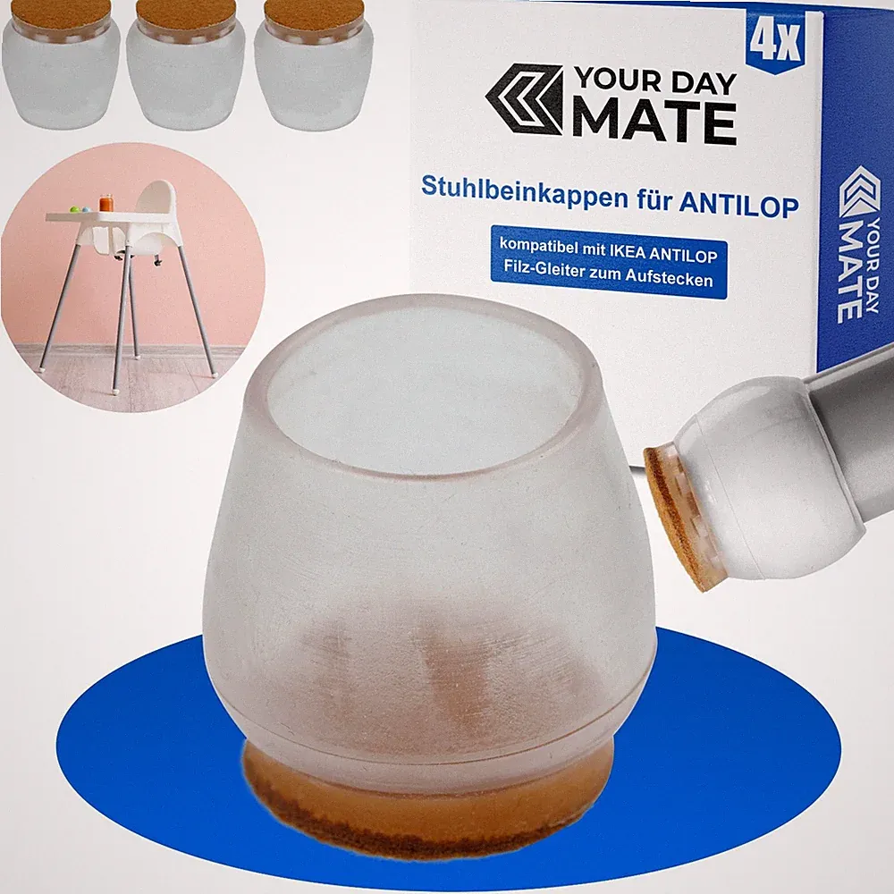 Stuhlbeinkappen kompatibel mit IKEA ANTILOP Hochstuhl Filzgleiter Stuhlschoner