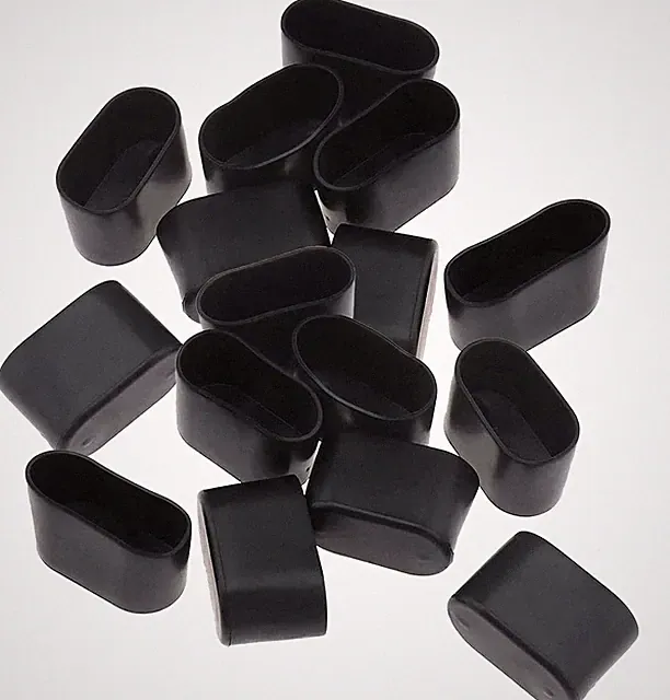 Stuhlbeinkappen Oval PVC Schwarz Bodenschoner Kratzschutz Lärmschutz 16 Stück