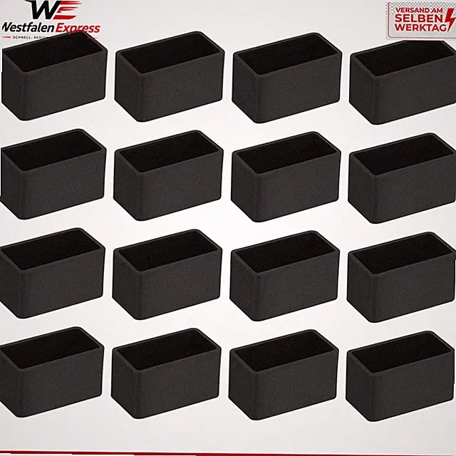 Stuhlbeinkappen PVC 26 Stück 40mm x 20mm Schwarz Bodenschoner Möbel Füße Pads