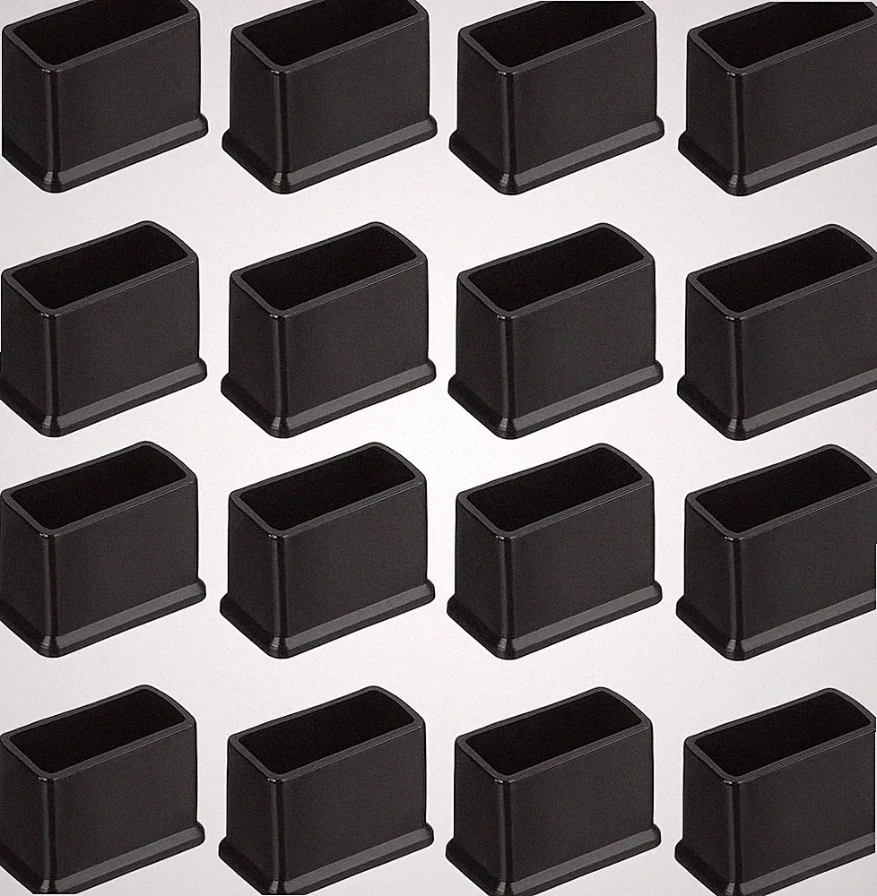 Stuhlbeinkappen PVC 30mm x 15mm Schwarz 26 Stück Bodenschoner Möbel Pads