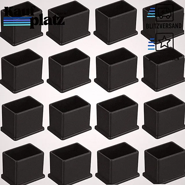 Stuhlbeinkappen PVC 30mm x 20mm Schwarz 26 Stück Bodenschoner Möbel Pads