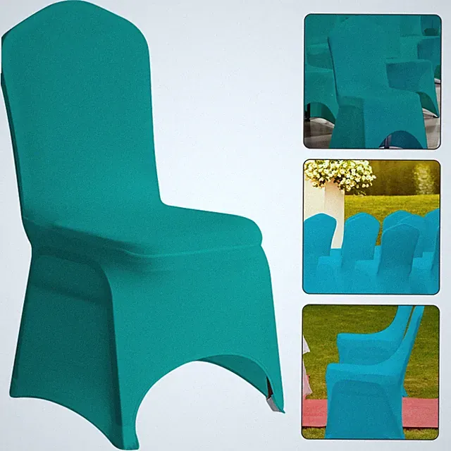Stuhlhussen Hochzeit Spandex Stretch Bankett Sitzbezüge Waschbar Gewölbte Front